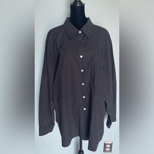 Foxcroft Black and White Polka Dot Shirt